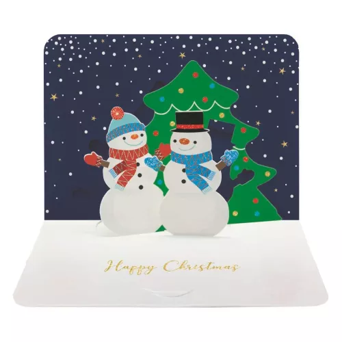 Two Snowmen, 3D Greeting Card