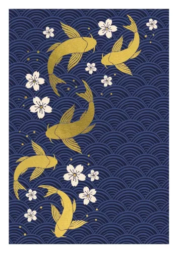 Koi & Blossom, Greeting Card