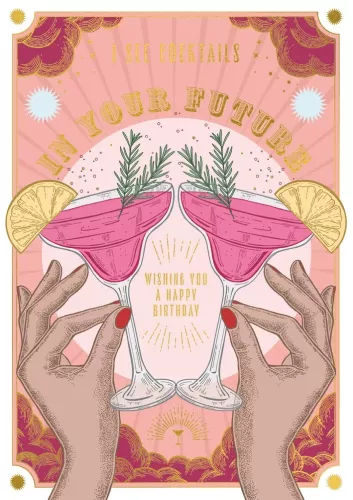 Cocktails Future, Greeting Card