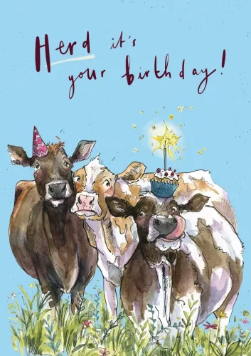 Herd Its Your Birthday Cows, Greeting Card