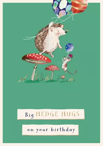 Hedge Hugs On Your Birthday, Wilf And Alfie, Greeting Card