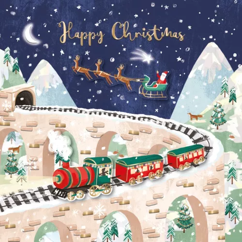 Christmas Train, Winter Getaway, Christmas Greeting Card