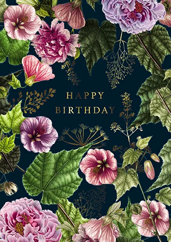 Happy Birthday Teal, A Year In The Garden, Greeting Card