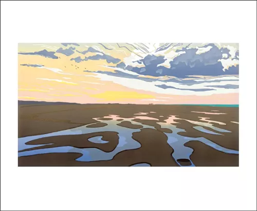 Holkham tide pools, Greeting Card