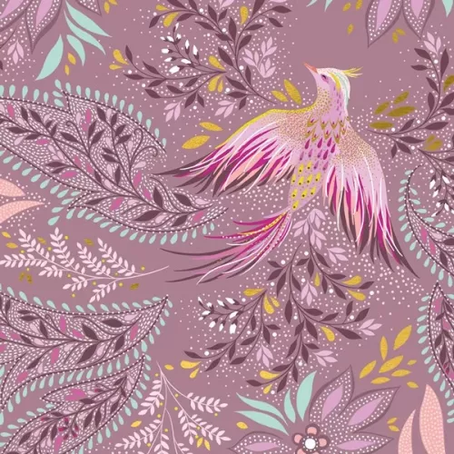 Paisley Floral Bird, Greeting Card