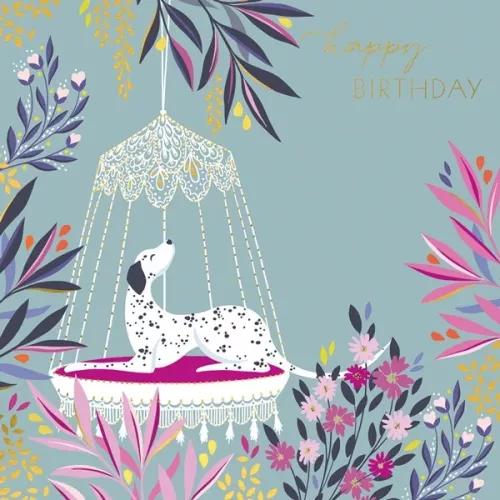 Dog on Swing, Greeting Card