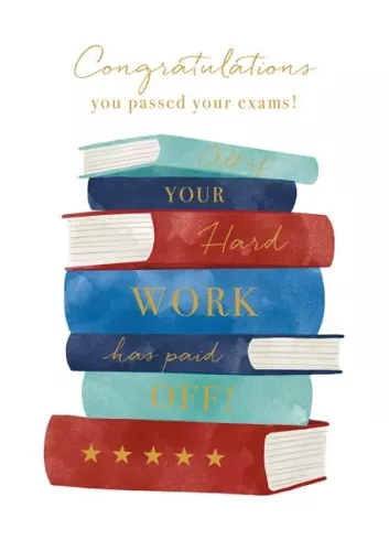 Books, Exam, Greeting Card