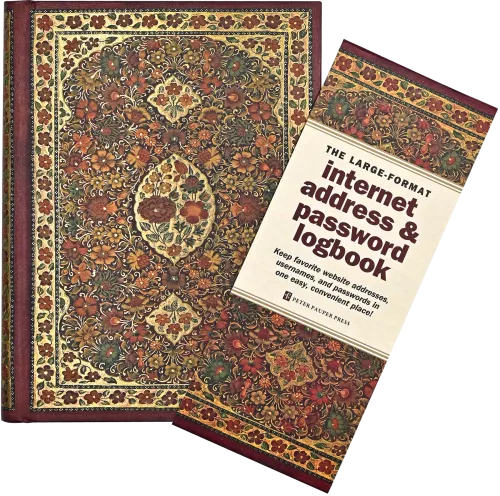 Gilded Floral Large-Format Internet Address & Password Logbook