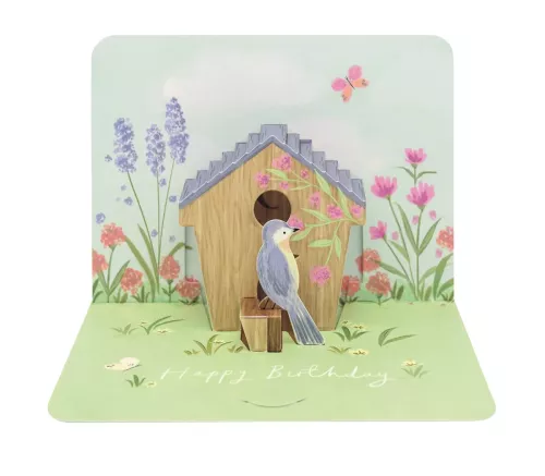 Bird House, 3D Greeting Card