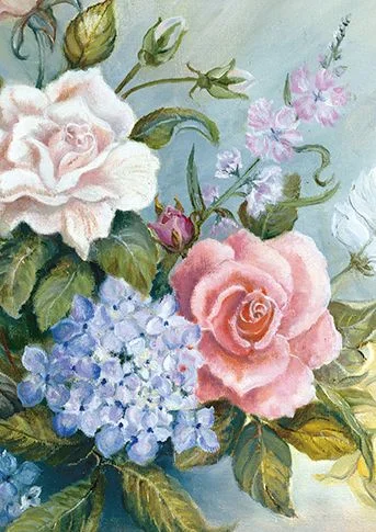 Summer Flowers From The Garden, Dubbelvikt Kort