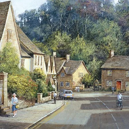 Square, Castle Coombe, Dubbelvikt Kort