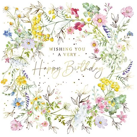 Floral Wreath, Dubbelvikt Kort