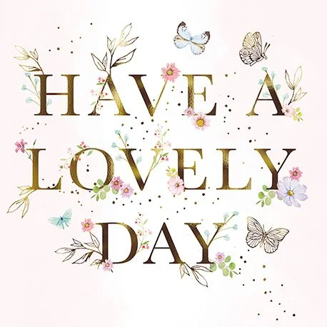 Typographic Lovely Day, Dubbelvikt Kort