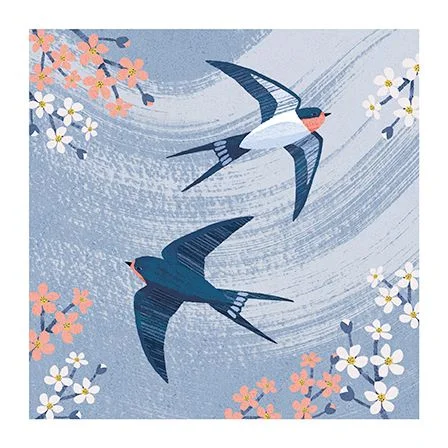 Two Swallows Flying, Dubbelvikt Kort