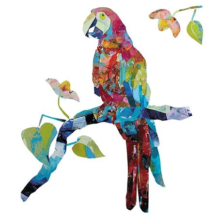 Abstract Parrot, Dubbelvikt Kort