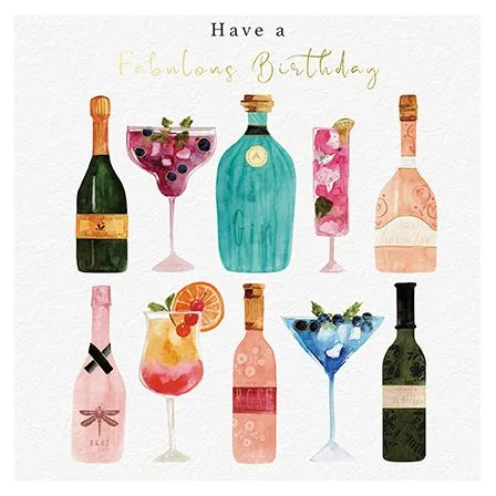 Cocktails & Bottles, Dubbelvikt Kort