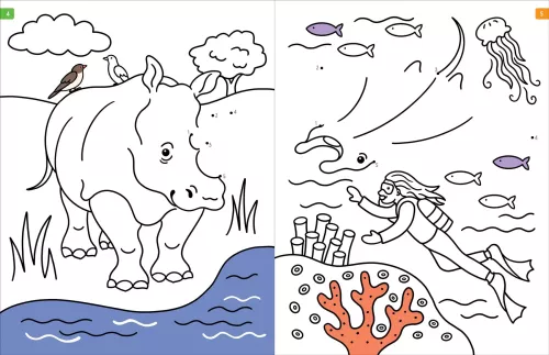 Animals Dot-To-Dot Color Bk