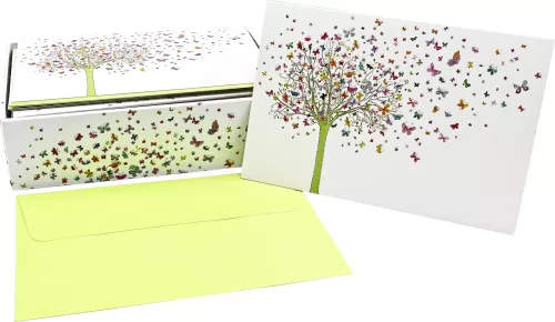 Note Card Tree Of Butterflies