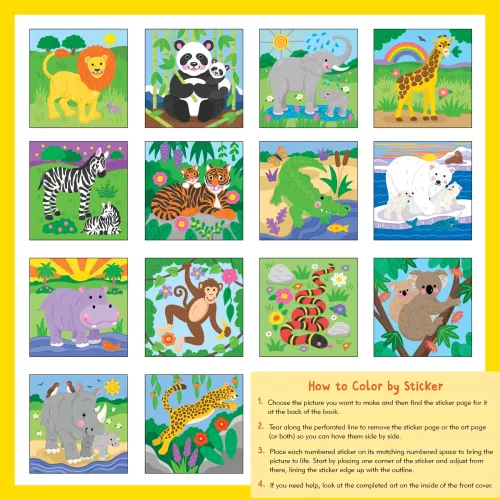 First Color By Sticker Bk  Wild Animals