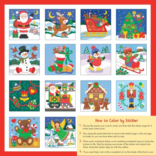 First Color By Sticker Bk Christmas