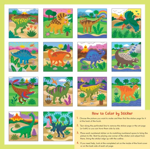 First Color By Sticker Bk Dinosaurs