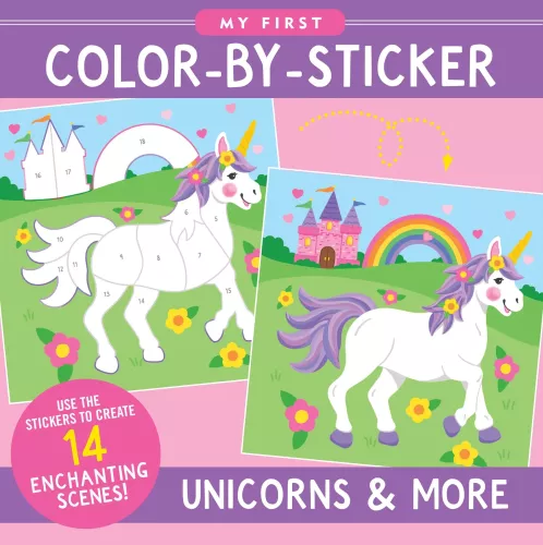 First Color By Sticker Bk Unicorns & More