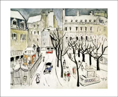 Paris Snowscene by Christopher Wood, Greeting Card