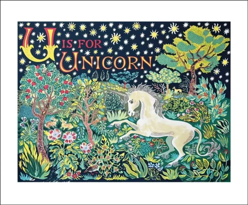 U is for Unicorn by Emily Sutton, Greeting Card