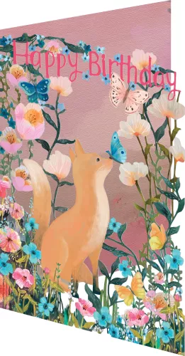 Fox and Butterfly Lasercut Card