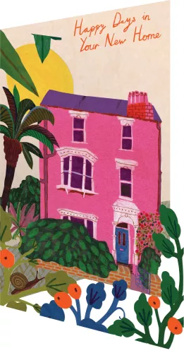 Pink House Lasercut Card