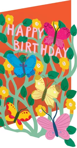 Happy Butterflies Lasercut Card