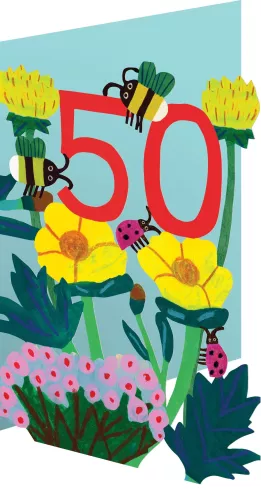 50 Bees Lasercut Card