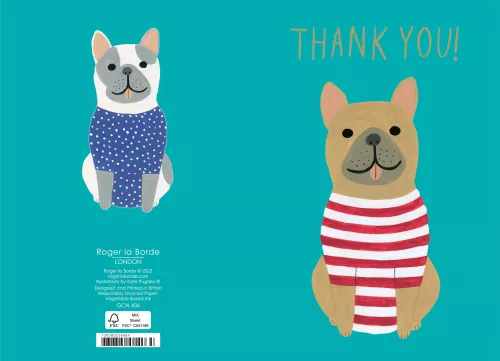 Dog in Red Stripes Petite Card