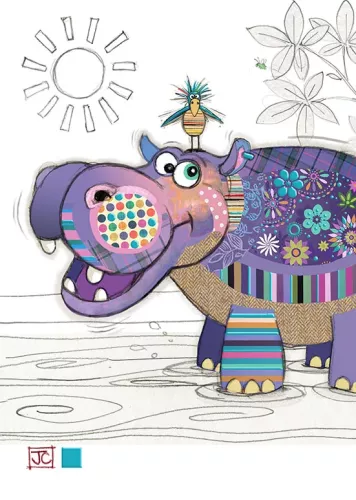 Holly Hippo, Greeting Card