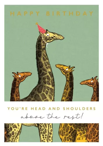 Head And Shoulders Giraffes, Greeting Card