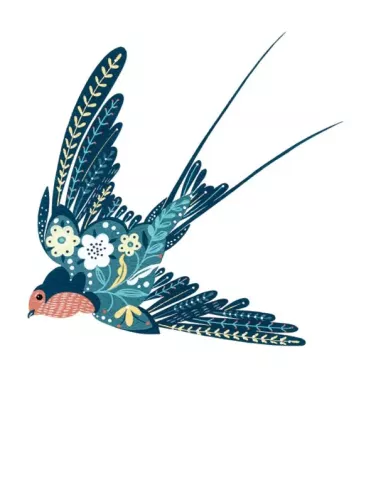 Blue Swallow, Greeting Card