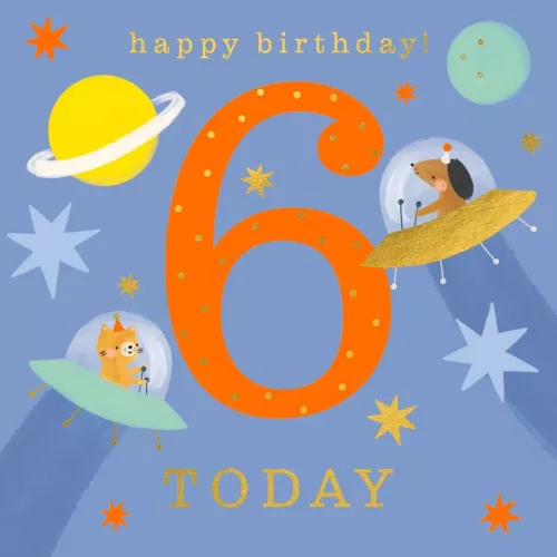 6 Animals In Space, Greeting Card