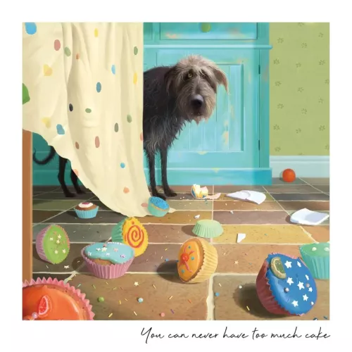 Dog & Cupcakes, Greeting Card
