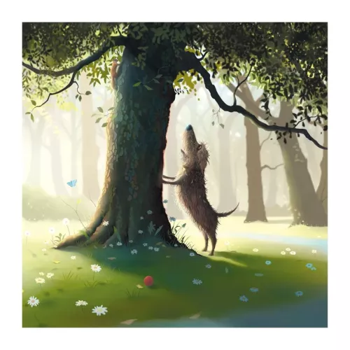 Dog & Tree, Greeting Card