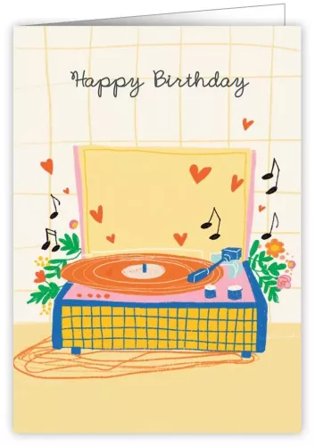 Record Player, Greeting Card