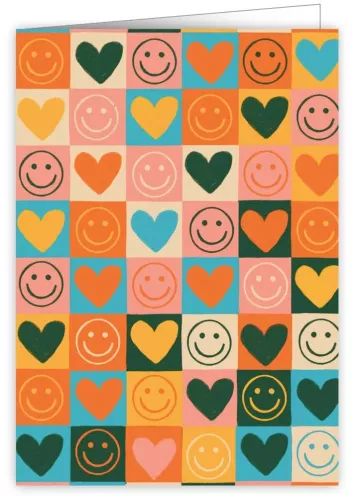 Smileys and Hearts, Greeting Card