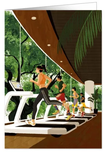 Treadmill Running, Greeting Card