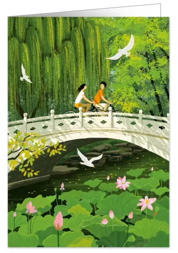 Park Bike Tour, Greeting Card