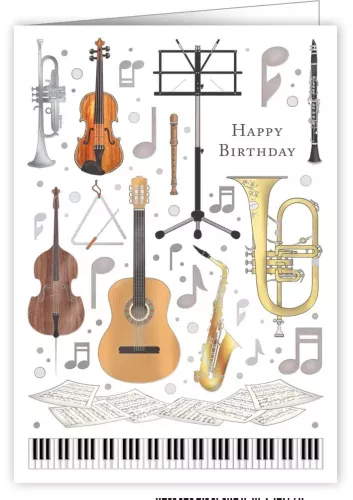 Orchestra Musical Instruments, Greeting Card