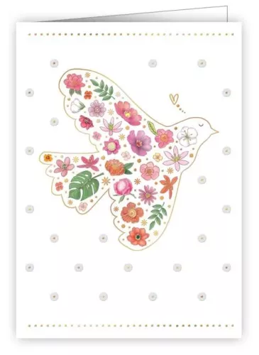 Dove with Flowers, Mini Card
