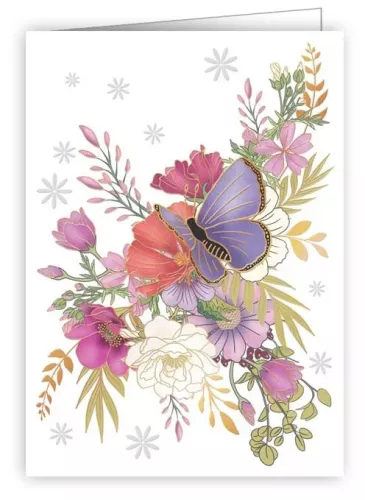 Flowers and Butterfly, Mini Card