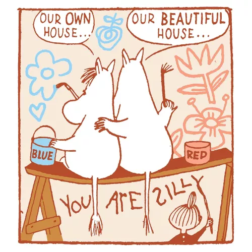 Moomin square own house, Greeting Card