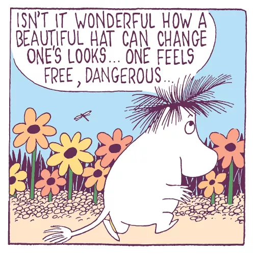 Moomin square beautiful hat, Greeting Card