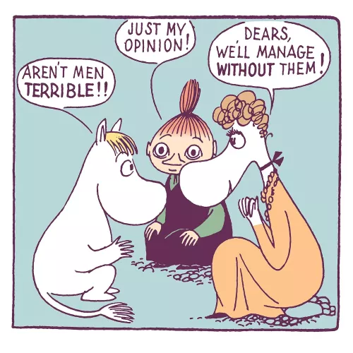 Moomin square men terrible, Greeting Card