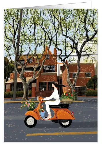 Scooter Around the Neighbourhood, Greeting Card